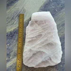 Natural Crystal Stone Huge Rose Quartz Slab 4.8lbs Pink Healing Power Display